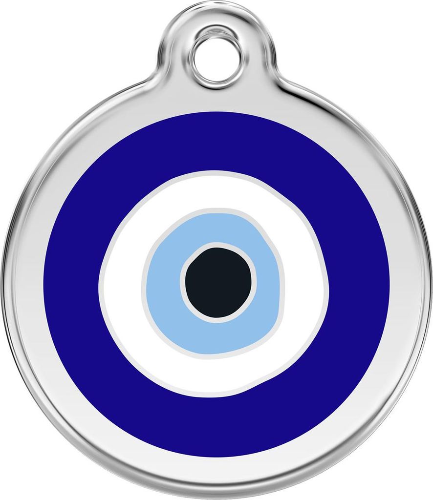 RedDingo Hundemarke mit individueller Gravur Evil Eye dunkelblau, Größe: S