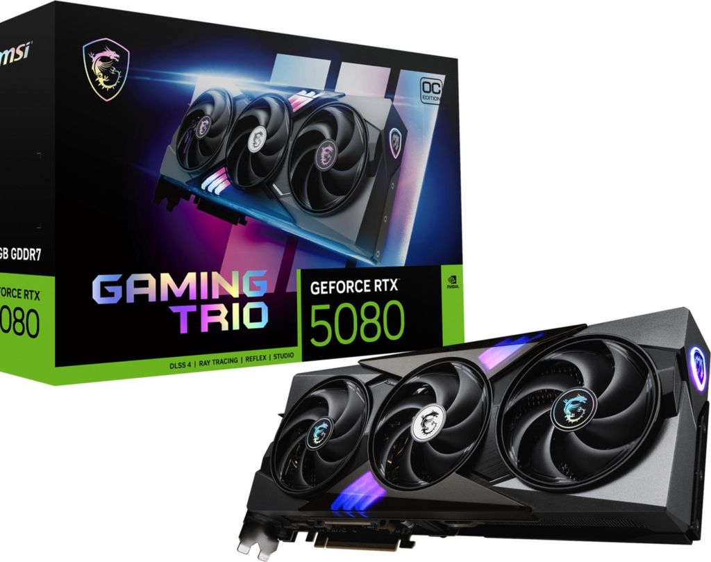 MSI GeForce RTX 5080 16G GAMING TRIO OC Produktbild