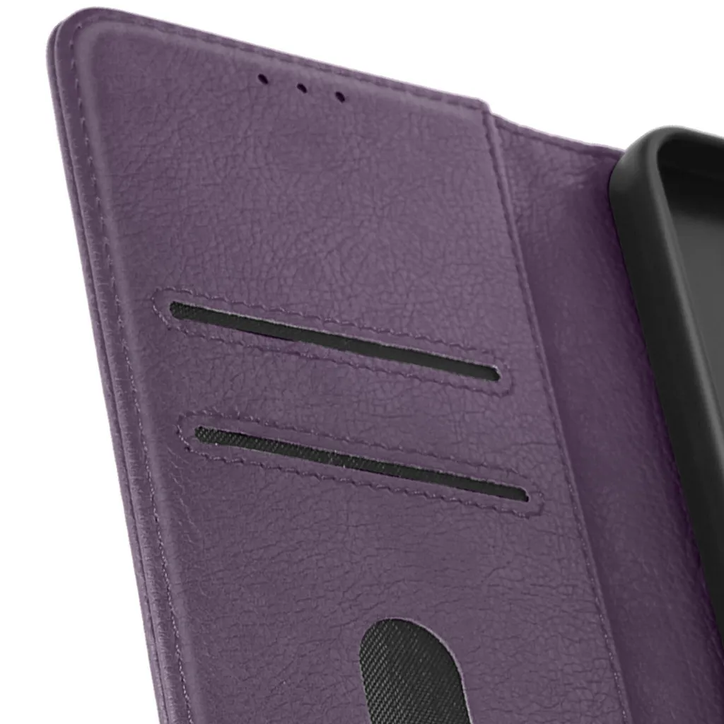 Custodia Elegante Avizar per Samsung A15 - Ecopelle Viola Scuro - 2