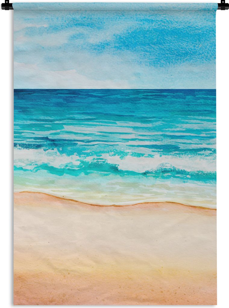 MuchoWow Wandteppich Wandbehang Strand - Golf - Meer 120x180 cm Tapisserie Dekoration Wandtuch - Schlafzimmer - Dekorationen für das Haus