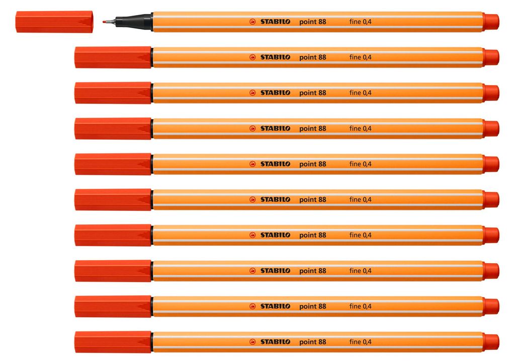 Fineliner - STABILO point 88 - 10er Pack - rot Produktbild 