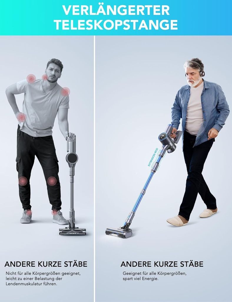 Greenote Akku Staubsauger, 33000Pa Staubsauger Kabellos 10 Produktbild 7