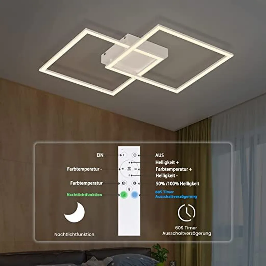 Plafonnier Salon LED 52W - Solution Éclairage Design et Économique - 3