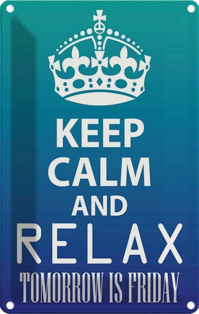 vianmo Blechschild 30x20 cm Keep Calm and relax is Friday Yoga