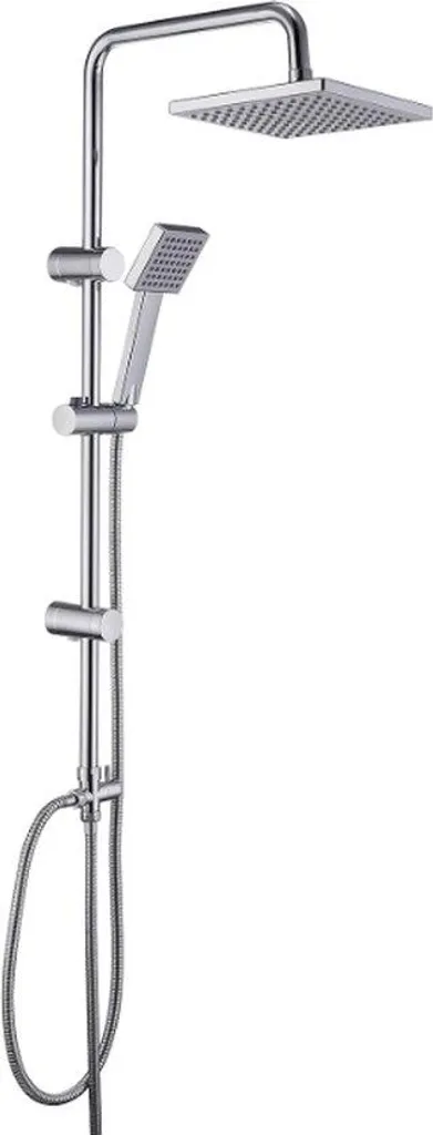 Tête de douche anticalcaire 20x20 inox chrome jet pluie puissant