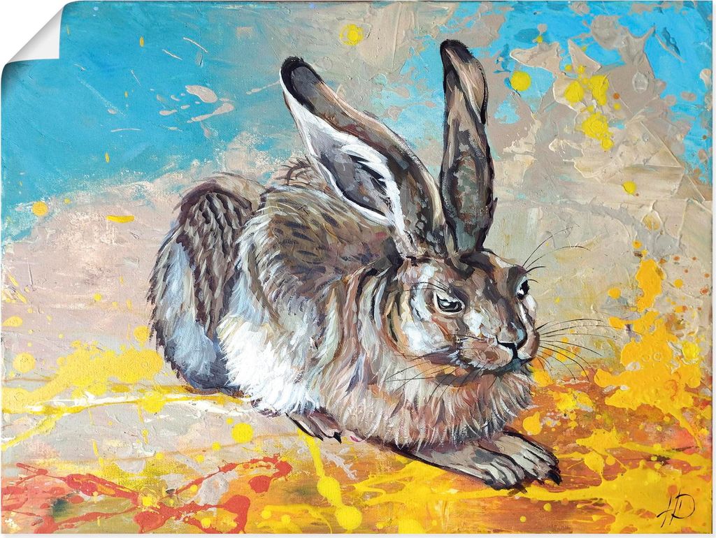 ARTland Poster Feldhase Größe: 120x90 cm