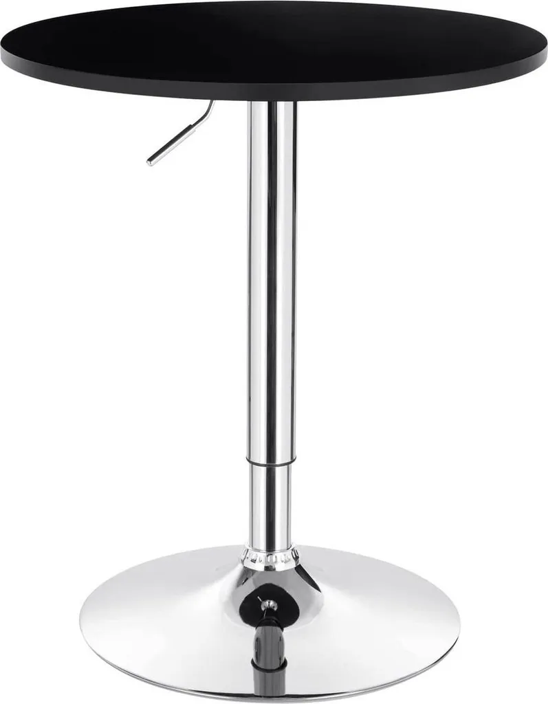 Table de Bar Réglable 68-88 cm en Bois et Métal Noir Style Industriel