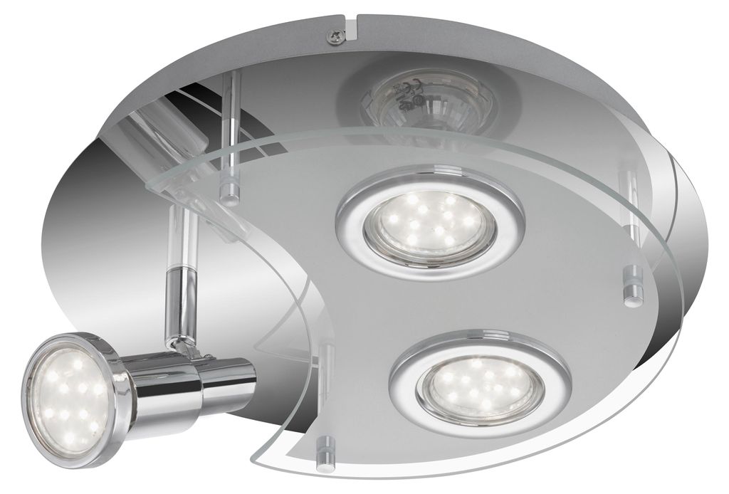 Briloner LED Deckenlampe 3x GU10 1x schwenkbar Glas matt Produktbild 