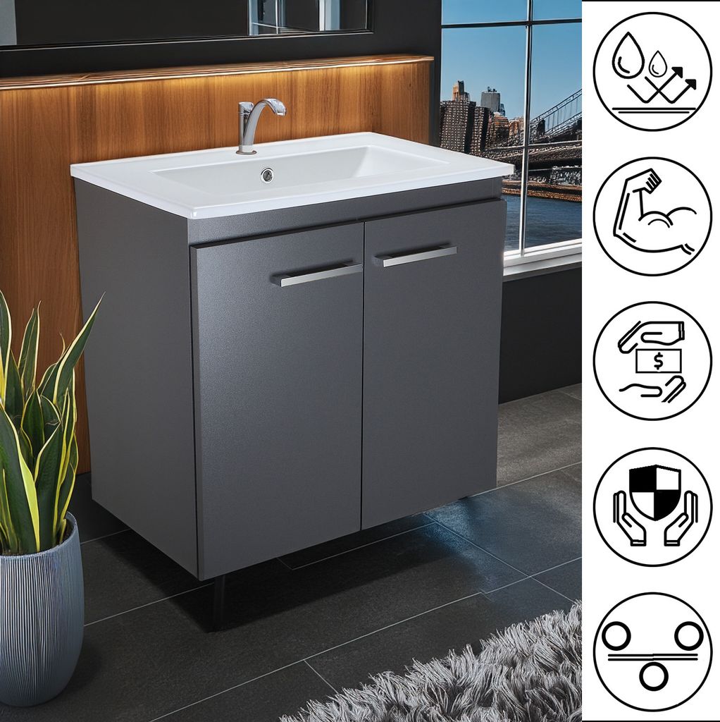 Paplinskimoebel Waschbecken mit Unterschrank Bilbao 60cm Produktbild 3