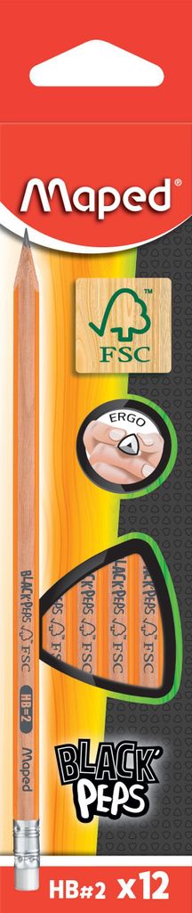 Maped M850021 Crayon BLACK'PEPS HB gris foncé/orange(S) Image du produit 