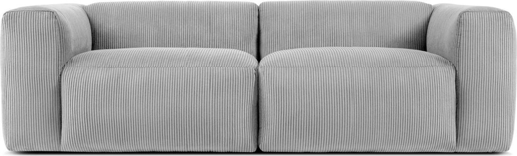KONSIMO 2,5-Sitzer-Sofa mit extrem weicher und bequemer Sitzfläche "BUFFO", hellgrau, Kordstoff, Modern ,250x73x96 cm