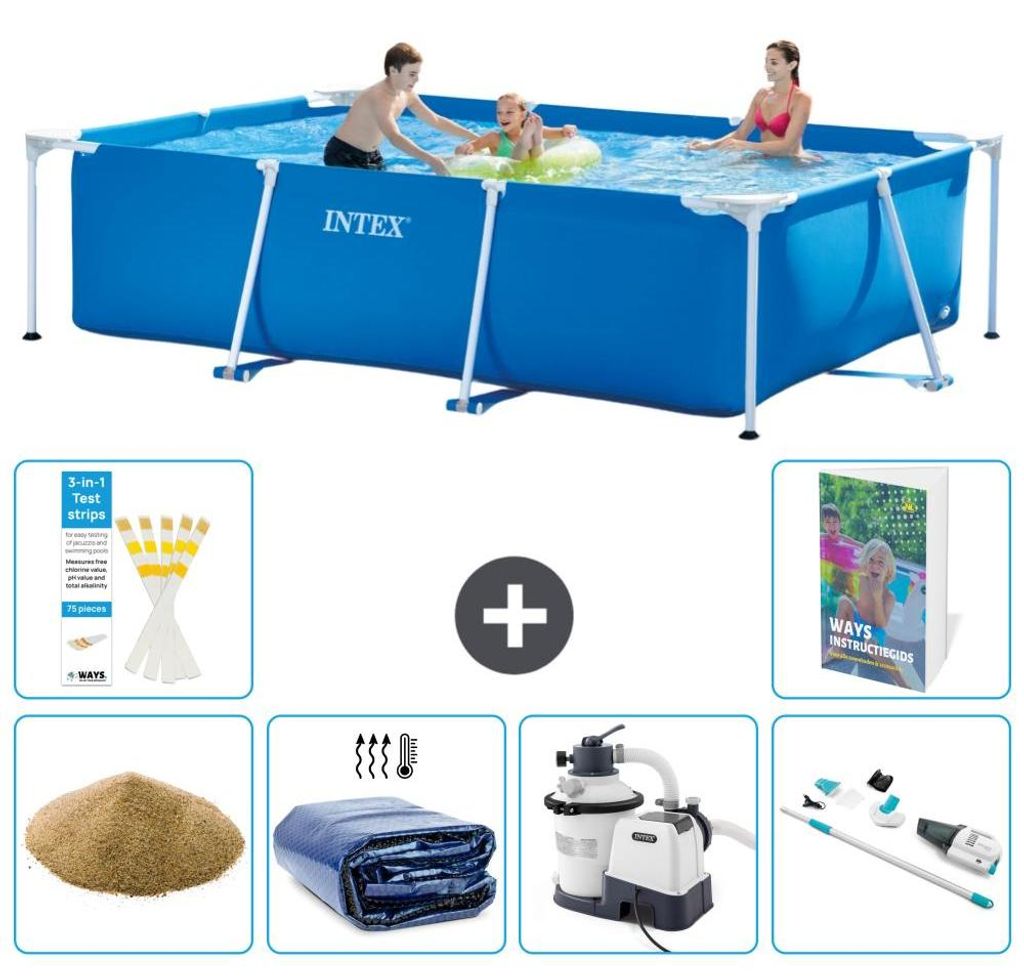 Rechteckiger Frame Pool - 300x200x75 cm - 7-teilig S89