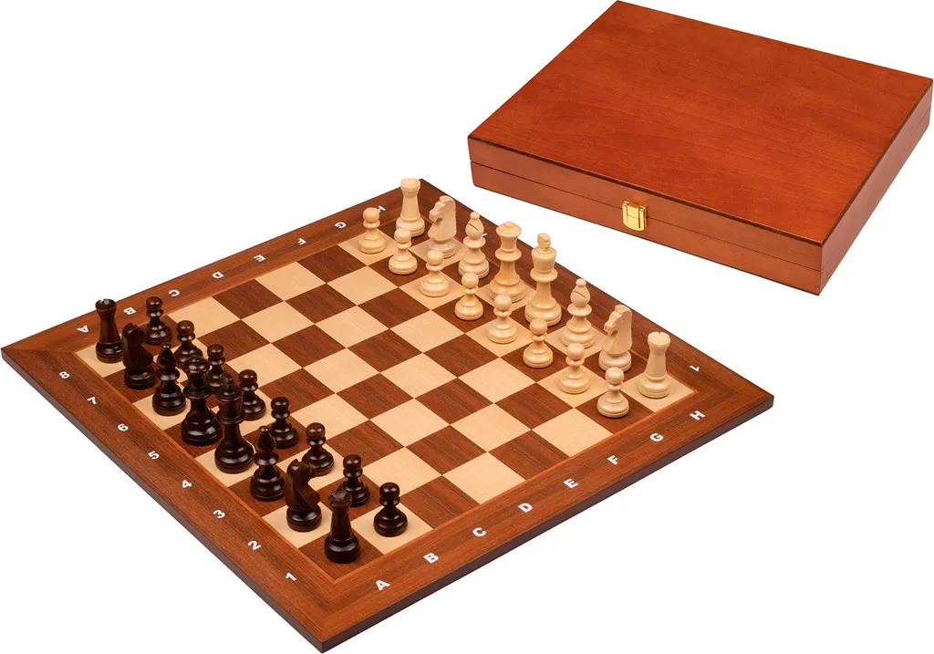 Jeu d'échecs lesté Tunier KH 90mm avec cases FG de 50mm - 5
