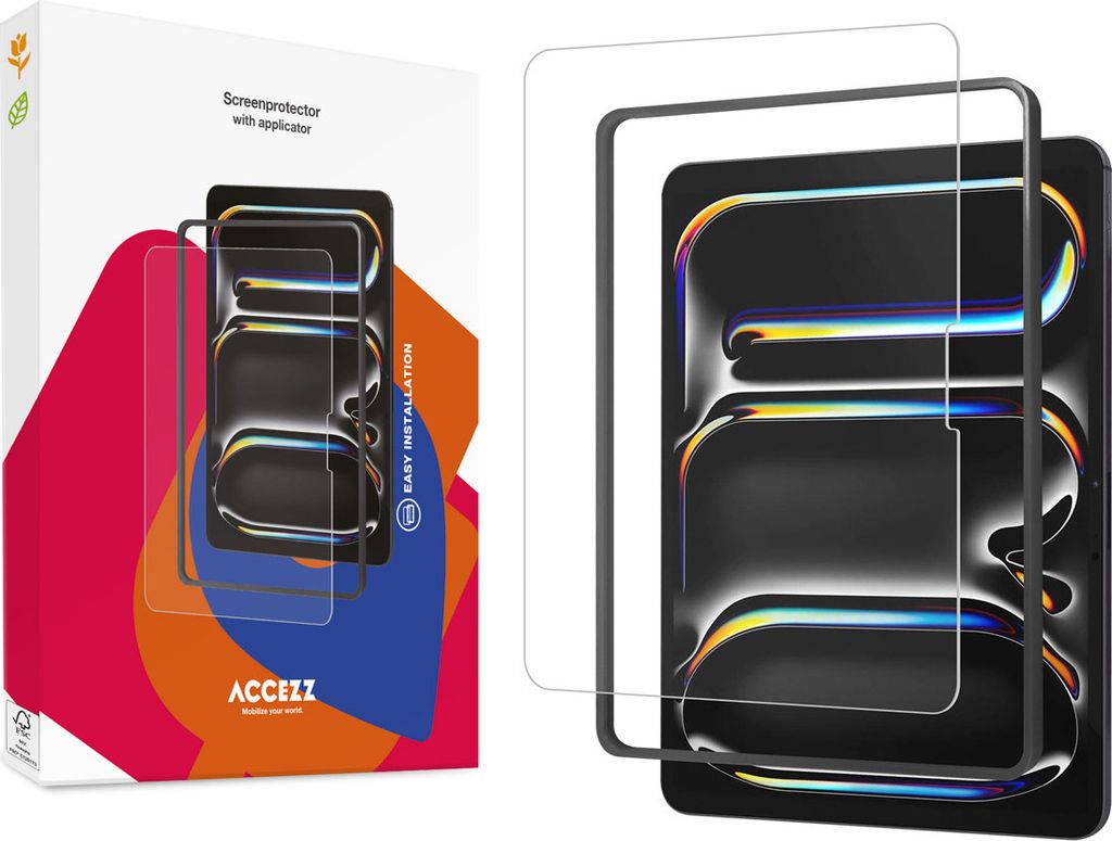 Accezz Schutzfolie aus gehärtetem Glas mit Applikator iPad Pro 13 (2025) M5 / (2024) M4