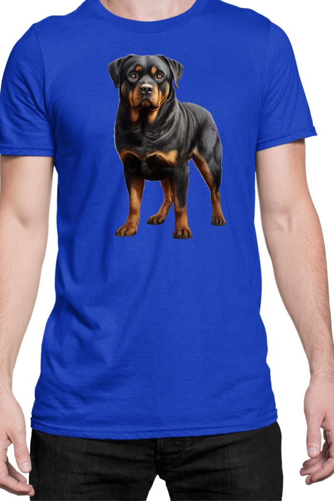 Herren T-Shirt Dogs Breeds Rottweiler Dog Breed 005, Man XL / Blau