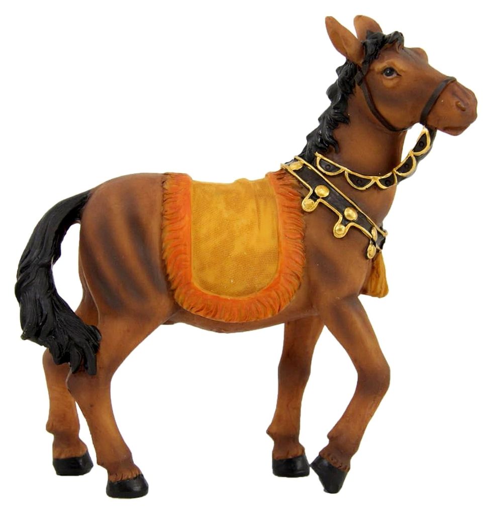 Pferd/Höhe: 11 cm/handbemalt/detaillierte Krippenfiguren - Tischdekoration für Weihnachten