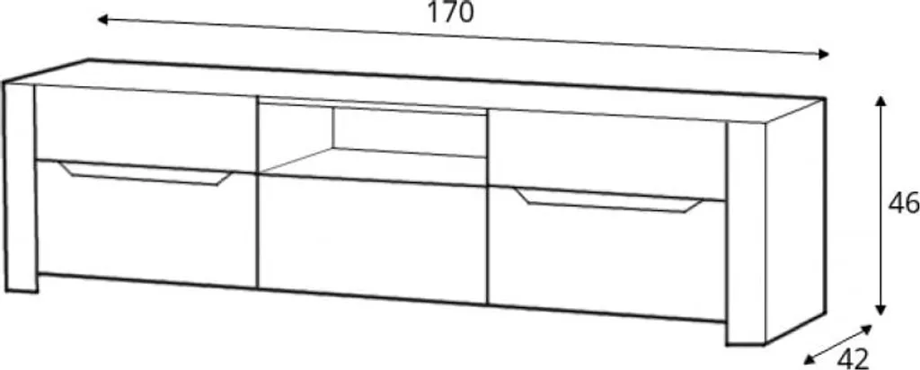 Meuble Banc TV Desjo de 170cm en Chêne avec Rangement Salon Moderne