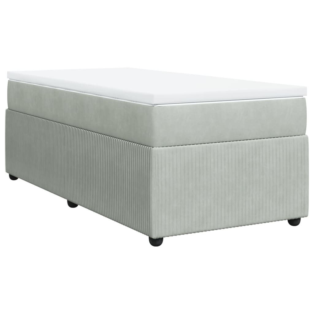 Best Möbel Boxspringbett mit Matratze Hellgrau 100x200cm Samt - Klassische Betten Bettrahmen2026 806463