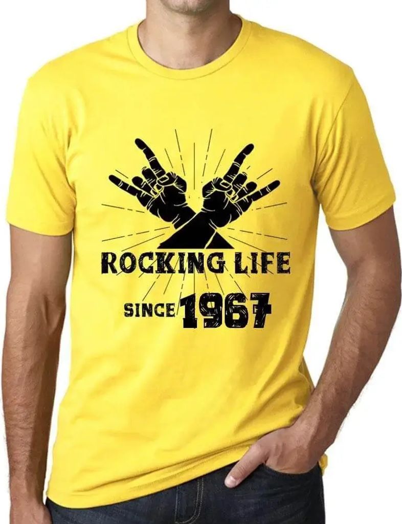Herren Grafik T-Shirt Das Leben rocken seit 1967 – Rocking Life Since 1967 – Geschenk 57. Geburtstag Jahrestag 57 Jahre Jubiläum 57 Jährige Mann