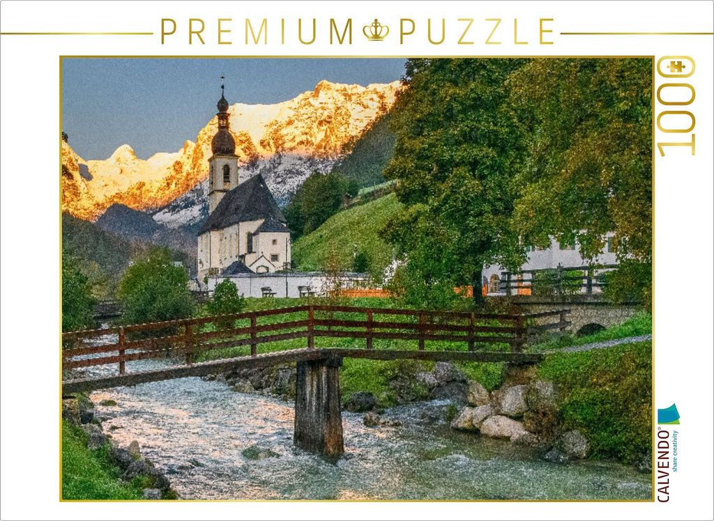 CALVENDO Puzzle Der Malerwinkel mit glühenden Bergen | 1000 Teile Lege-Größe 64x48cm Foto-Puzzle für glückliche Stunden