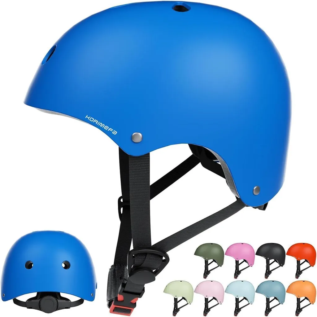 KORIMEFA Casque Vélo Enfants Casque de Skater Réglable CE Noir Taille M