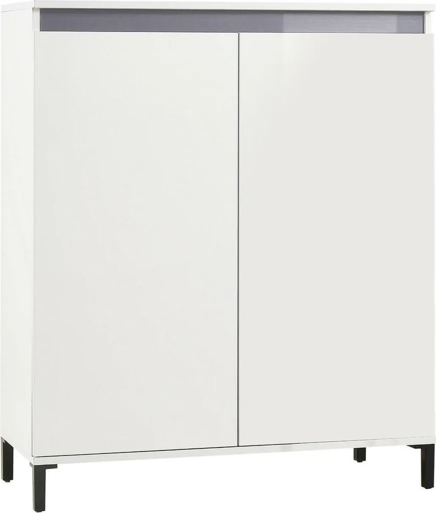 Grand Buffet Blanc Laqué Design Italien avec Étagère Modèle Iwao
