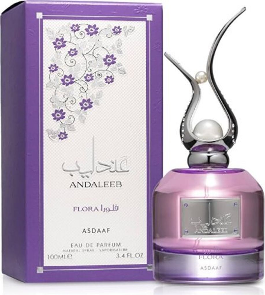 A perfume bottle and its box are displayed against a white background.
