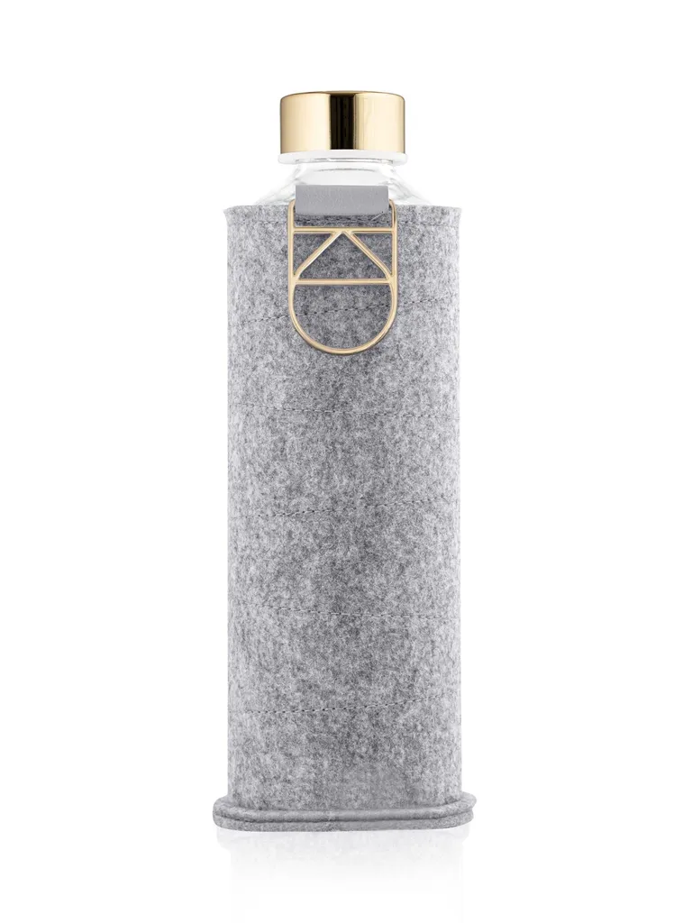 Bottiglia Vetro 750ml Oro con Custodia Feltro - Eleganza Regalo Vino