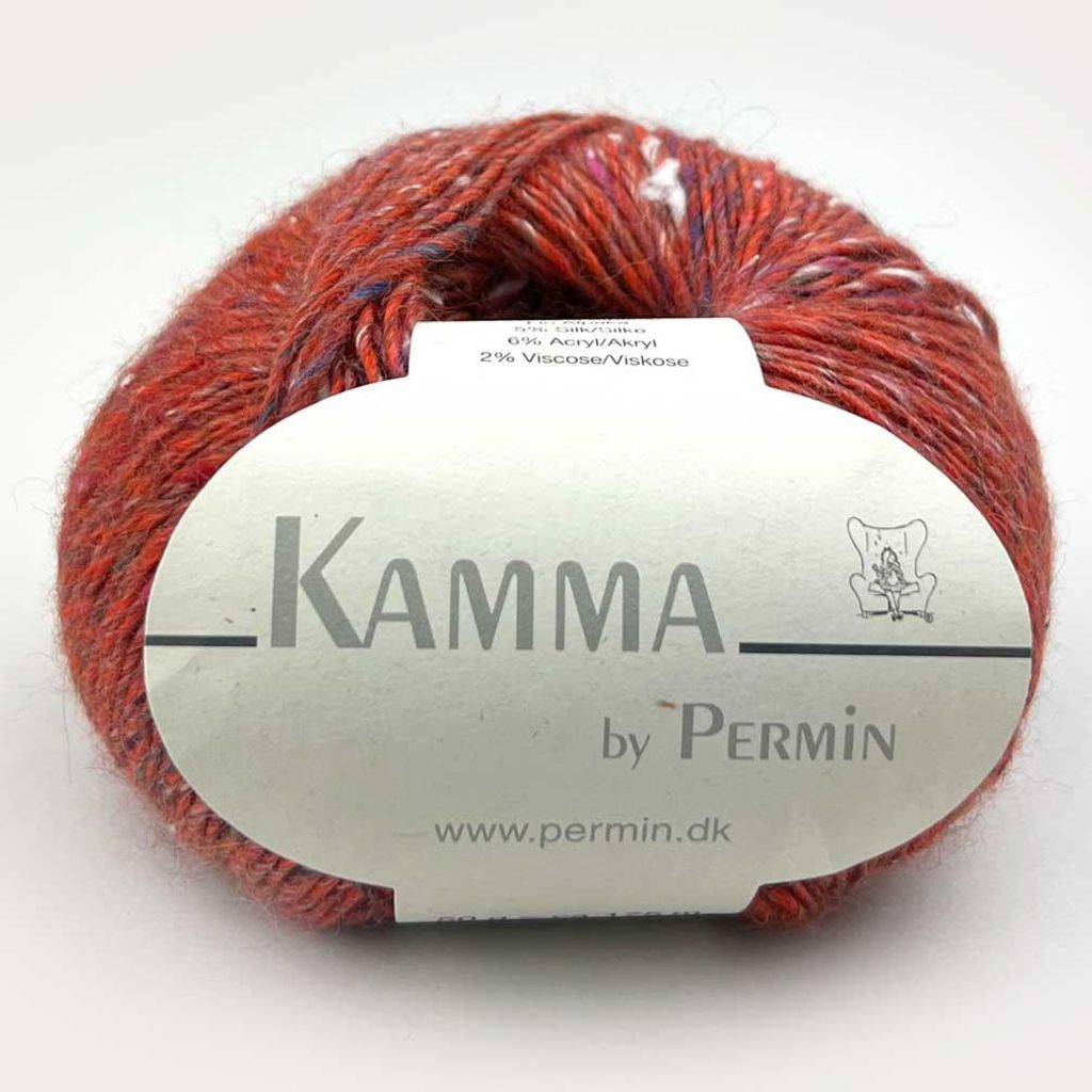 Kamma by Permin – Edles Garn mit Wolle, Alpaka, Seide & Tweed-Effekt (30 orange gebrannt)