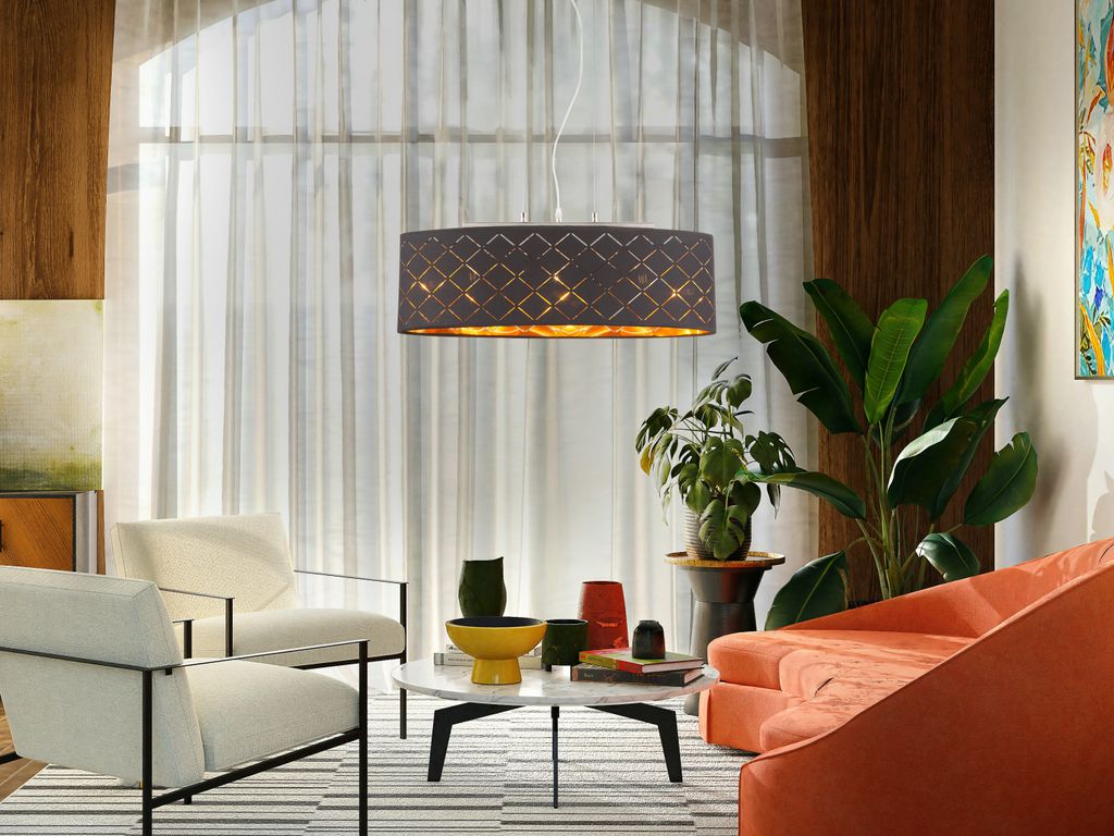 Globo Lighting Hängeleuchte Metall Nickel matt, 3x E27 LED Produktbild 