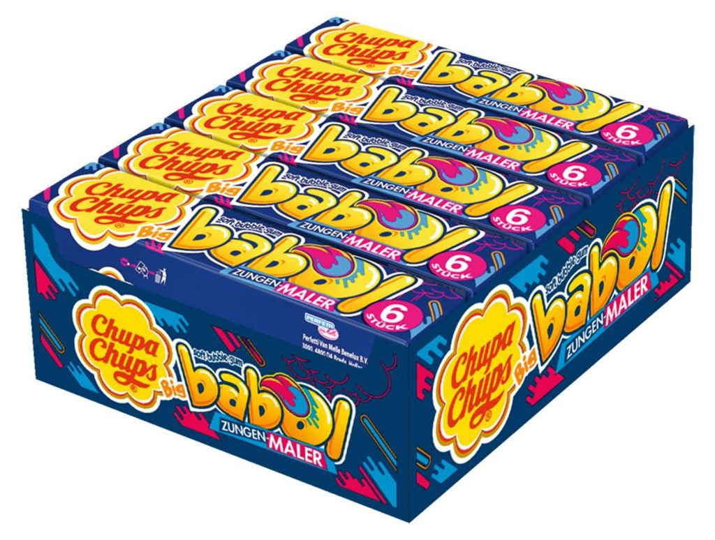 Chupa Chups Big Babol Zungenmaler Geschmack Kaugummi 27g Produktbild 