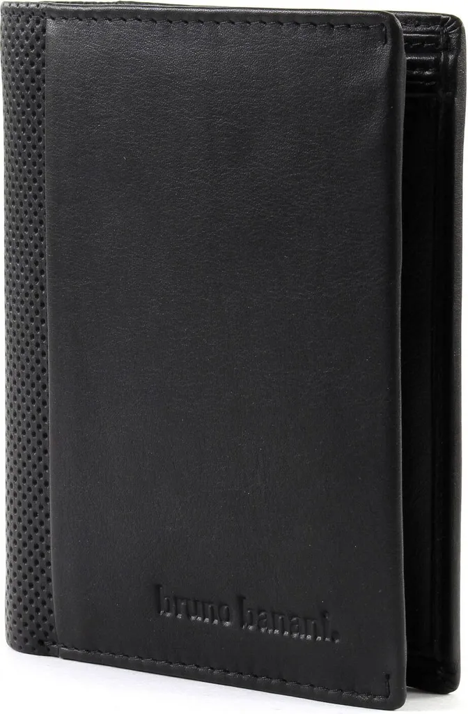 bruno banani Portefeuille en Cuir Noir RFID-Safe Format Vertical High