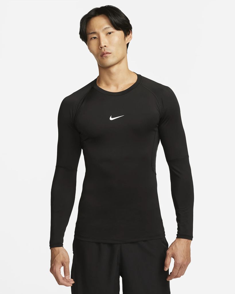 Nike M Np Df Tight Top Ls Black/White Black/White S