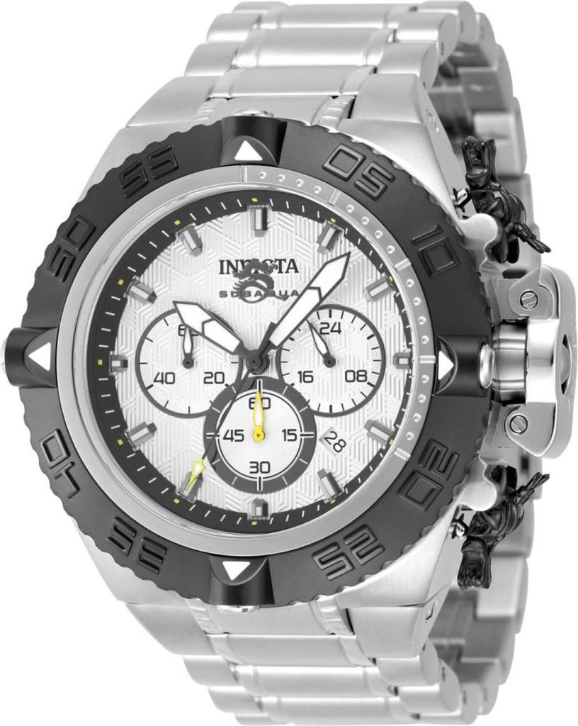 Invicta Subaqua - Noma IV 48201 Herren uhr - Wasserdicht - Analog - Quarzuhrwerk - Edelstahl mit silbernen zifferblat - 50mm