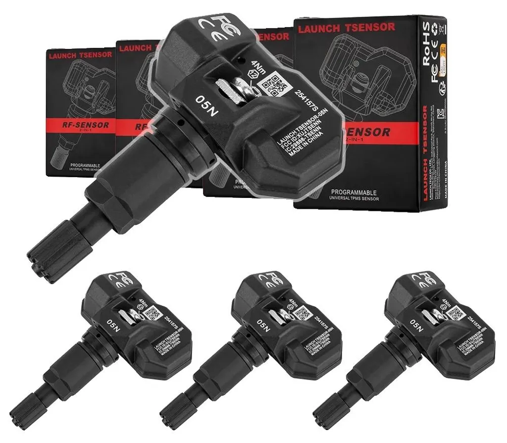 Capteurs TPMS TSENSOR-05N-c Double Fréquence Programmables - Noir Lot de 4