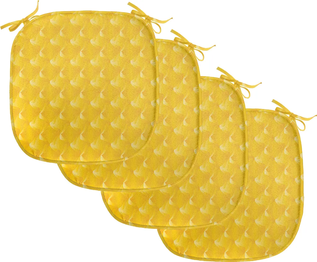 Coussin de chaise imperméable jaune à motifs pour cuisine et jardin