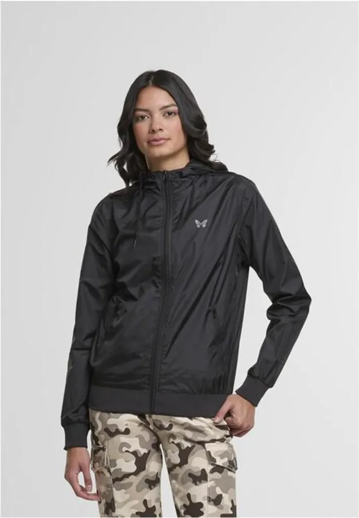Coupe-vent Femme Noir Urban Classics Fly Away - Veste Légère à Capuche