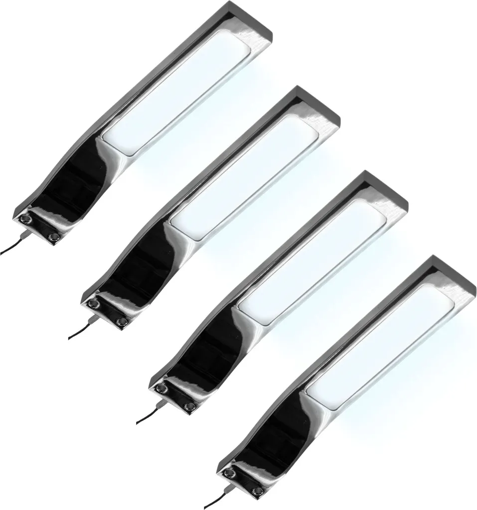 Éclairage de Vitrine LED Blanc Froid en Chrome pour Meuble de Salle de Bain