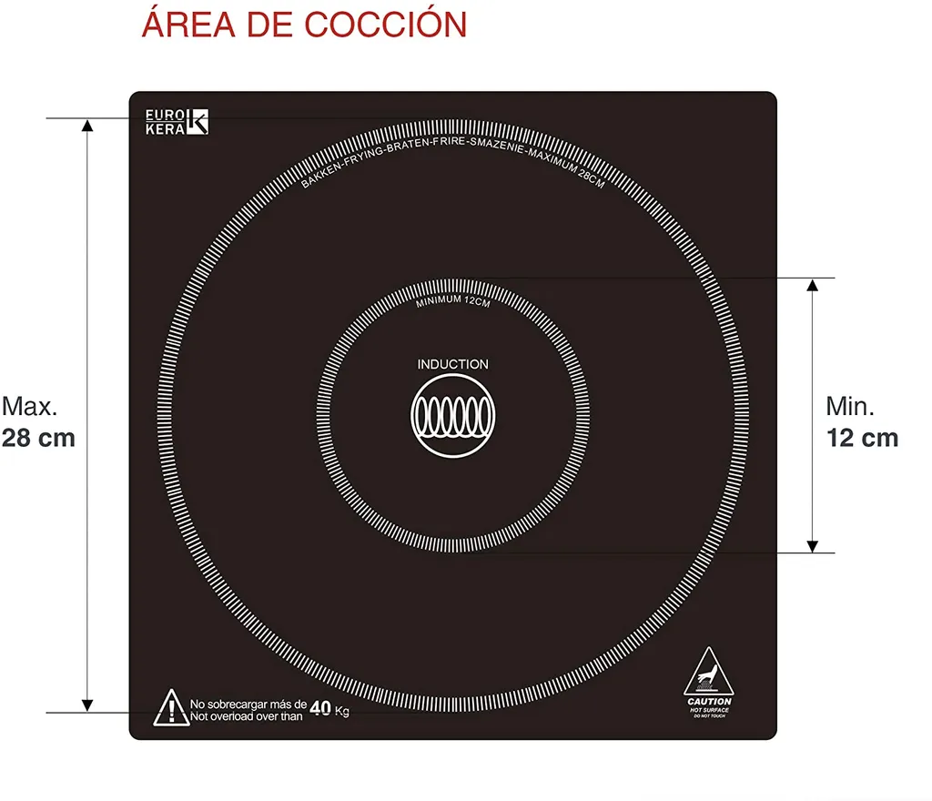 Plaque induction 3500W double zone Lacor 69132 avec surface en verre - 4