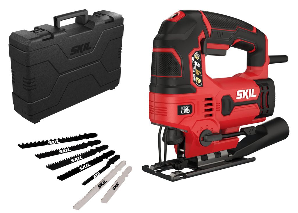 SKIL 4531 GA Stichsäge (680 W, 180° LED-Arbeitsleuchte, Materialauswahlschalter)