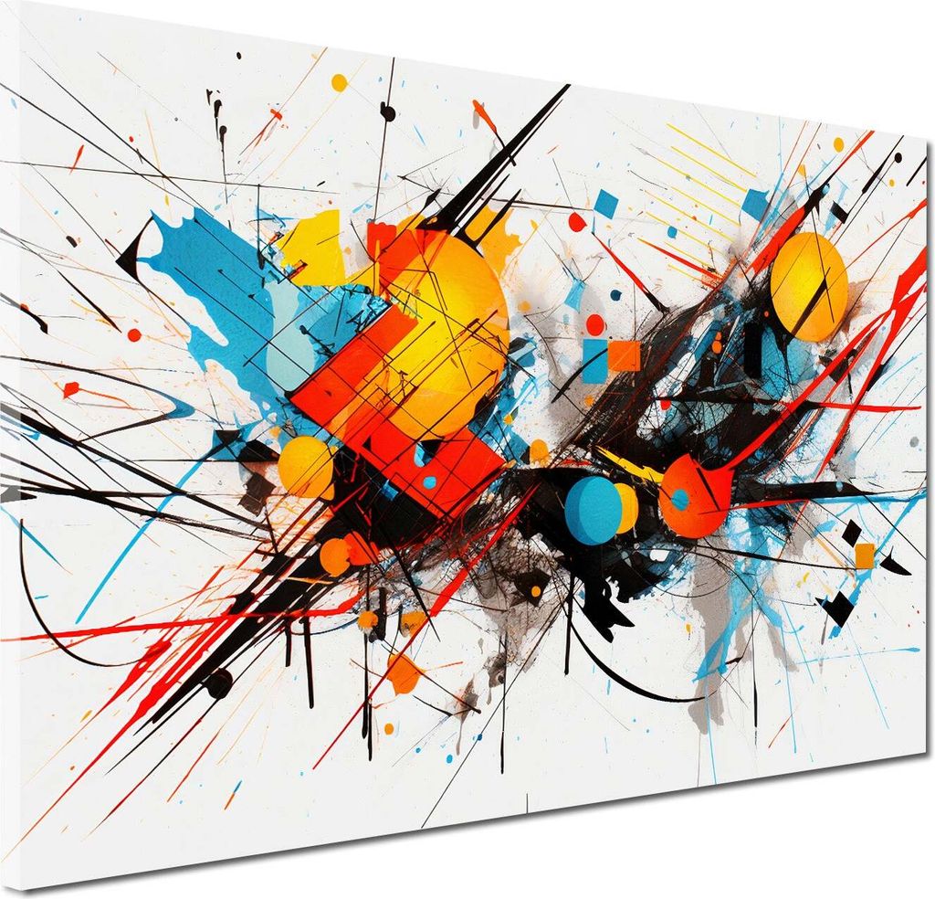 Abstrakte Formen und Linien Wandbild Leinwandbild Kunstdruck XL Wanddeko: 90x60x2cm
