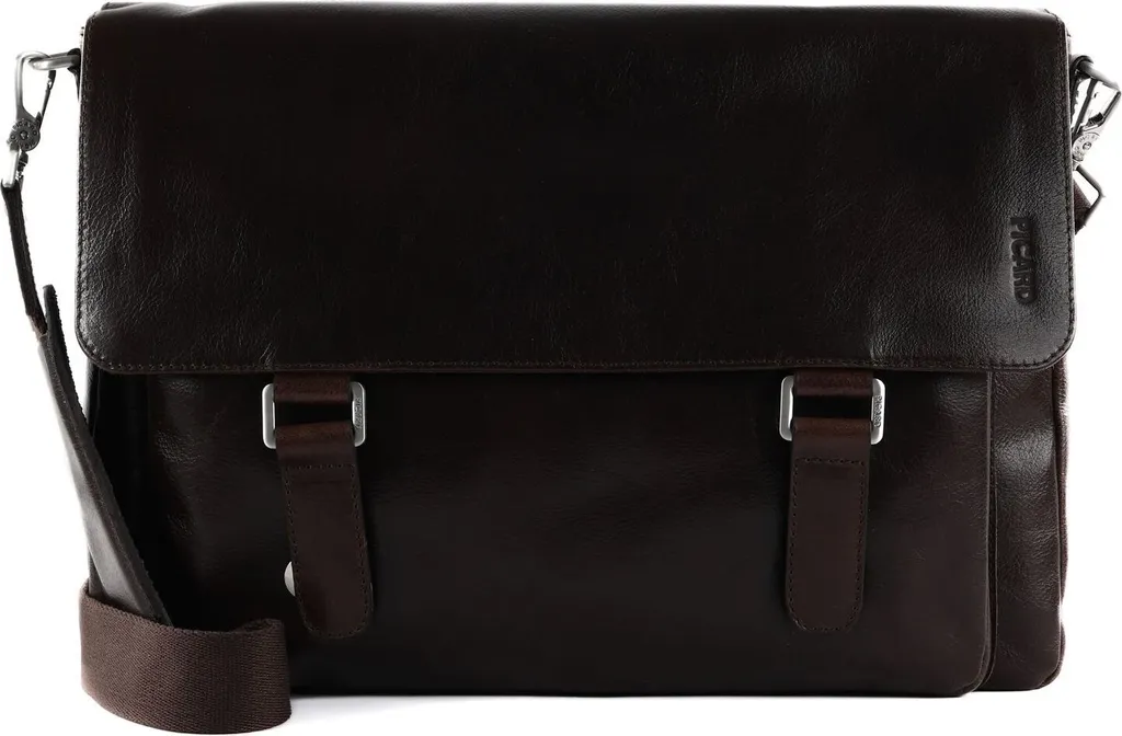 Mallette ordinateur en cuir marron foncé Buddy sacoche robuste de luxe