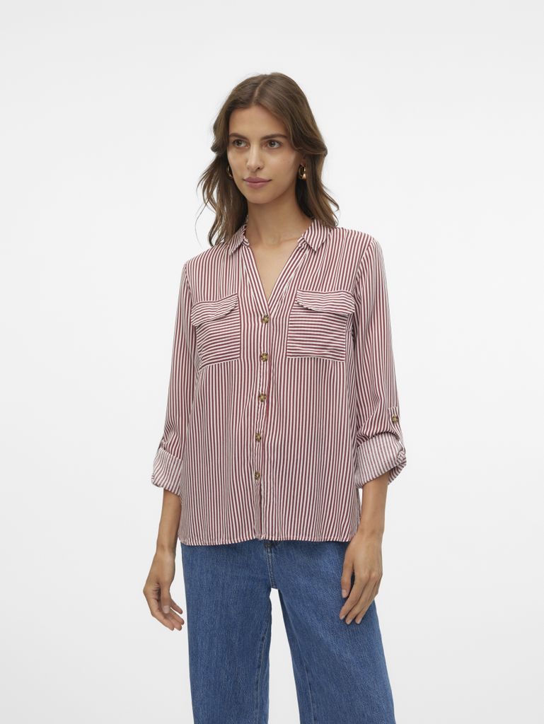 Vero Moda Bumpy New Langarmhemd Rot XS Frau Rot XS