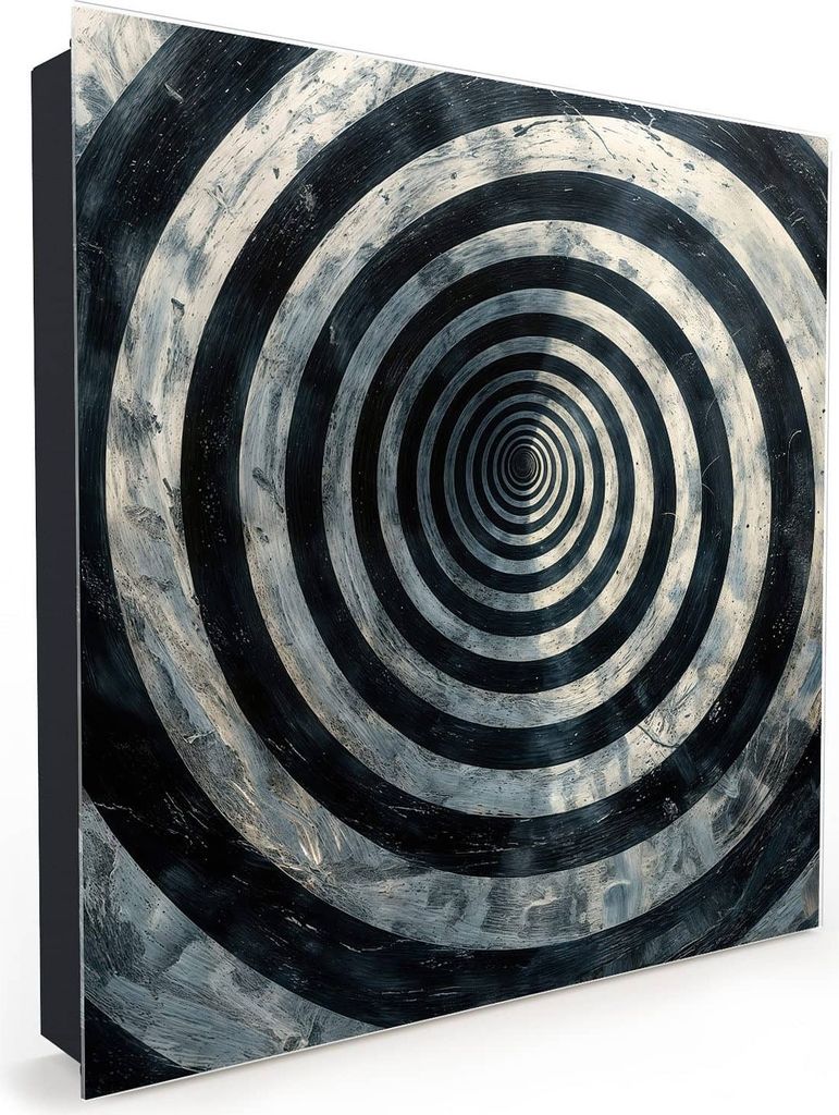 Nachbildung-Schlüsselkasten, Magnetpinnwand und Memoboard mit Glasfront Motiv Hypnotische Spirale