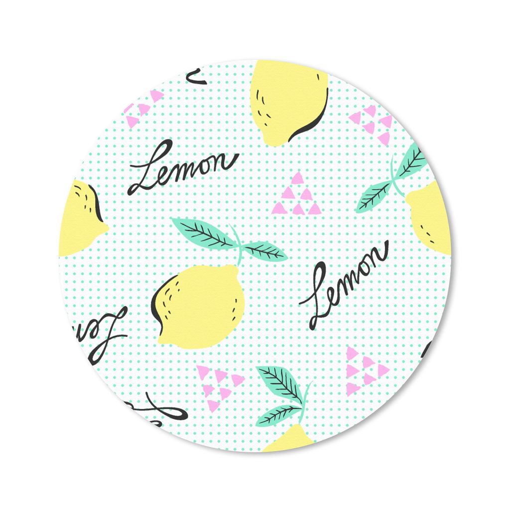 MuchoWow Mauspad Mousepad Hipster - Zitrone - Pastell - Muster 20x20 cm - Mousepads - Maus Mat - Pad - Mausunterlage - Schreibtischmatte