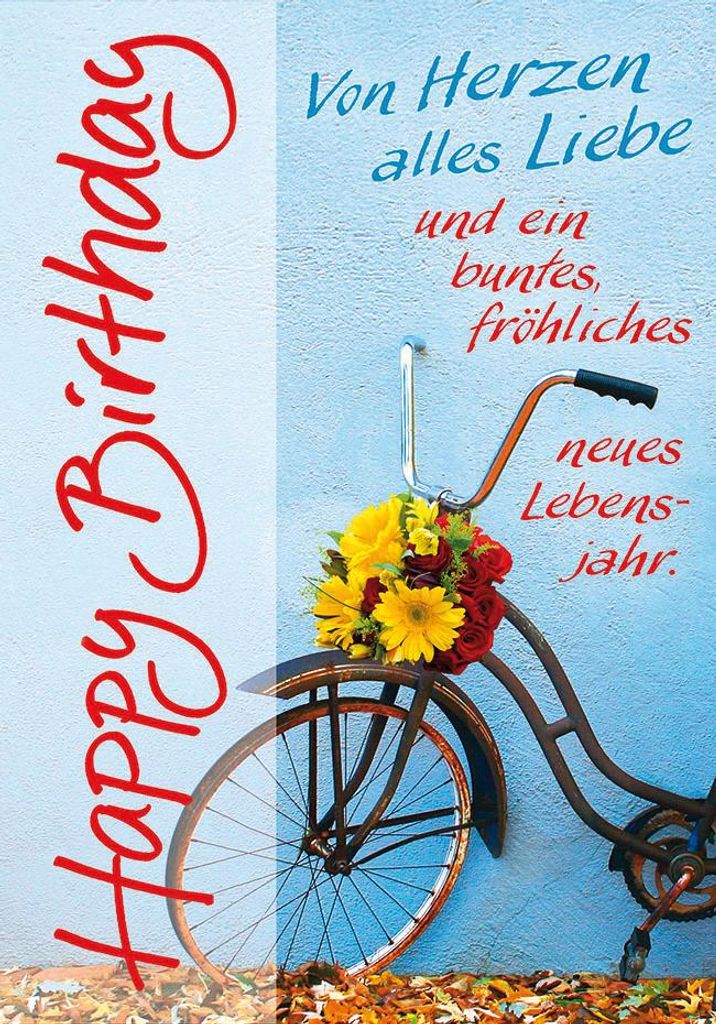 Geburtstag Glückwunschkarte im Format 115x17cm mit Umschlag