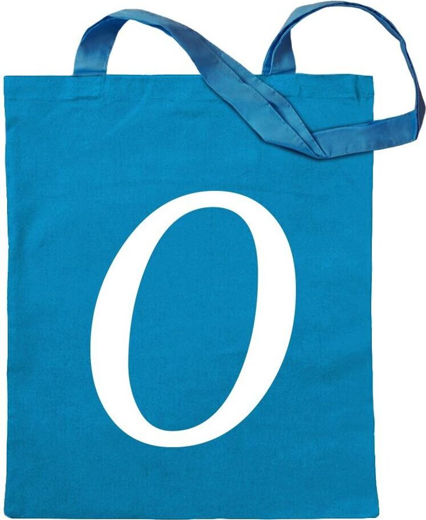 Kiwistar - Baumwolltasche - hellblau - Zahl 0 - Zahlen Nummern - Turnbeutel Fun Rucksack Sport Beutel Gymsack Ziehgurt