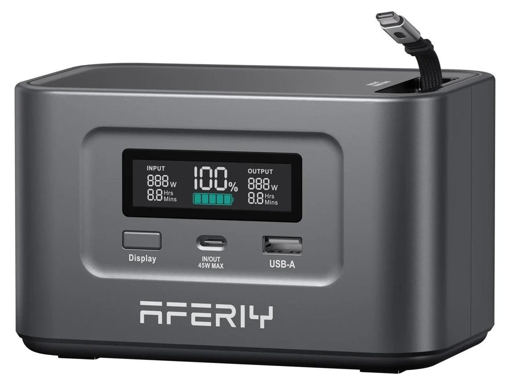 Nano100 - Tragbare Powerstation - LiFePO4 99,2 Wh - Ausgang 100 W - Schnellladen 1,5 h - Dual 100 W PD - USB-C-Kabel inklusive - Schwarz