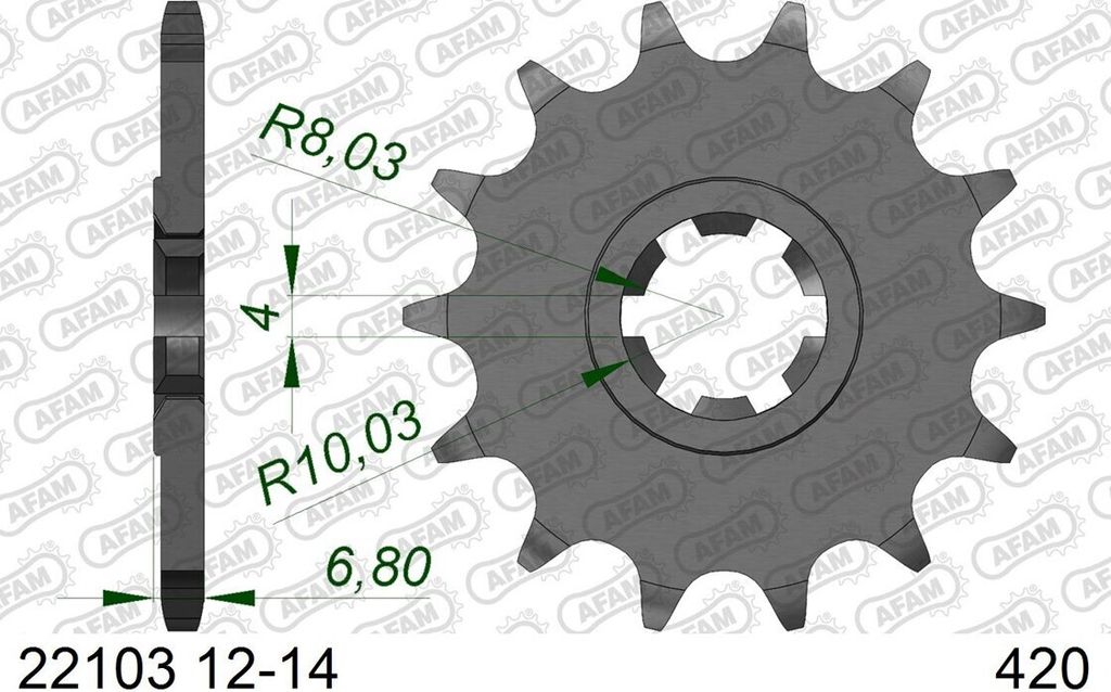 AFAM Standard Stahlritzel vorne 22103 - 420
