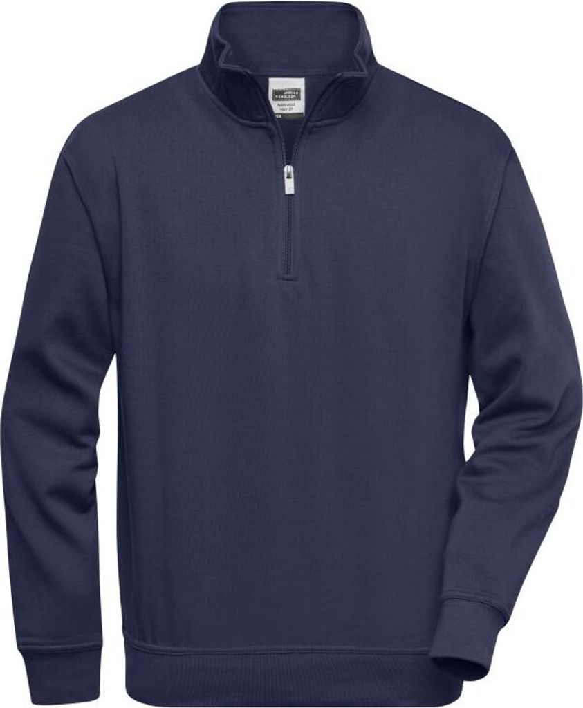James & Nicholson Sweatshirt Workwear Half Zip navy-blau Produktbild 